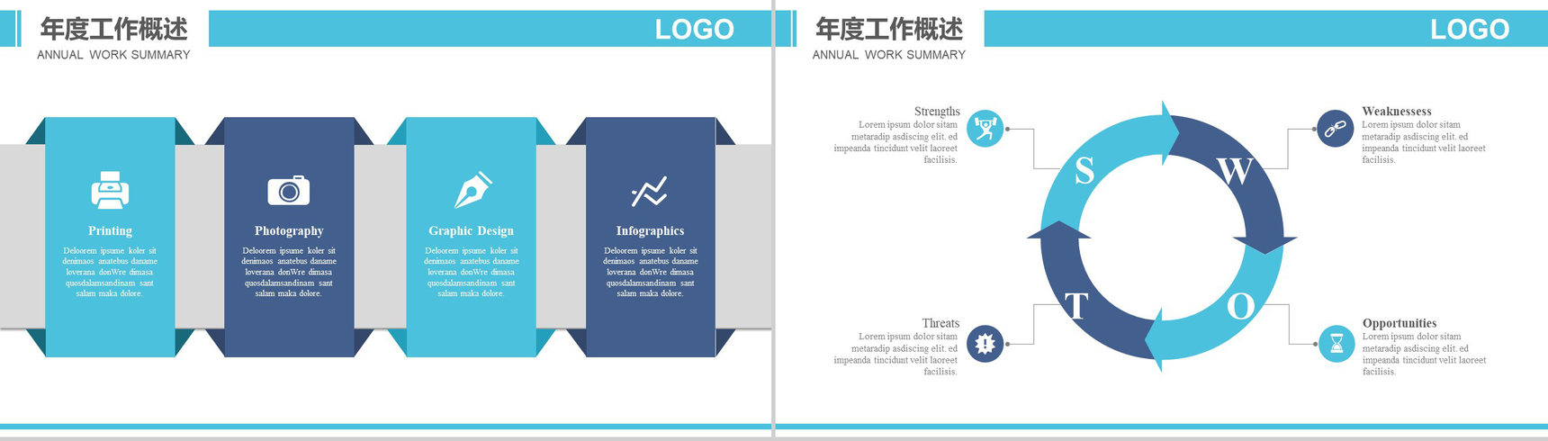 清新简约航空工作汇报PPT模板