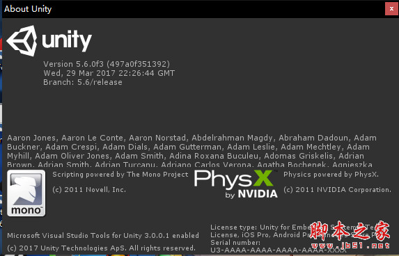 Unity4.x-Unity5.6.0f3全系列安装详细图文教程(含Unity2017最新版)