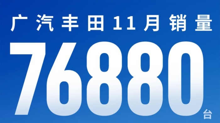 11月销量76880台，广汽丰田，年销100万台“殊荣”或保不住？