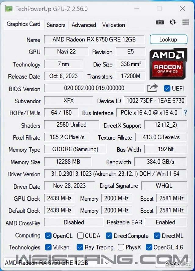 性能碾压RTX 4060! 讯景RX6750 GRE海外版显卡评测