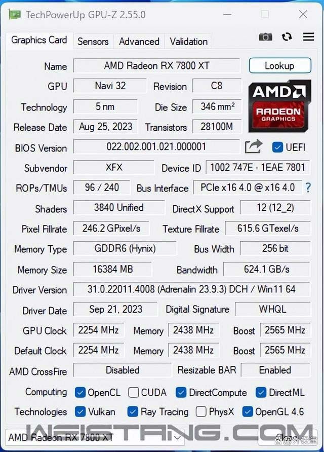 真香警告! 讯景RX7800XT海外版Pro显卡拆解评测