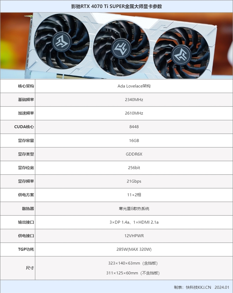 影驰RTX 4070 Ti SUPER金属大师显卡评测：16GB大显存 4K游戏很流畅