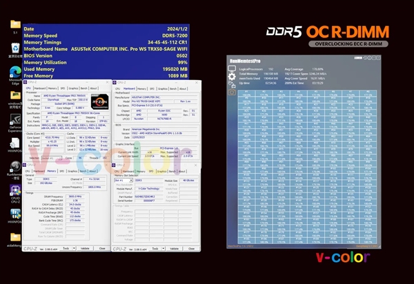 梦幻内存！全何为AMD撕裂者打造192GB DDR5-7200