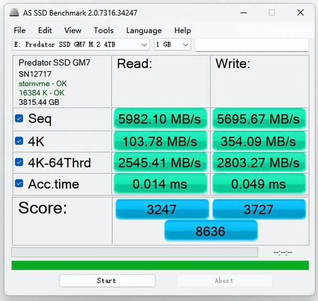 超高性价比PCIe4.0固态硬盘 宏碁掠夺者GM7 4TB固态测评