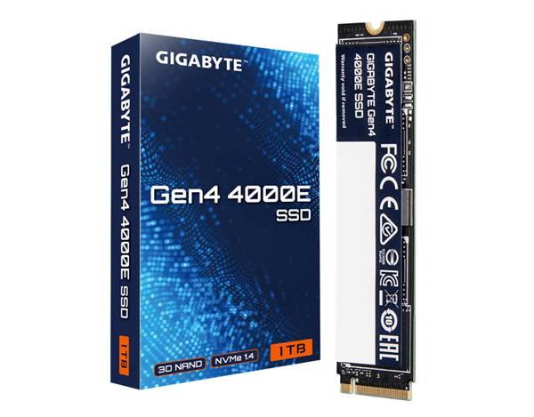 技嘉推出Gen 4 4000E M.2 NVMe SSD：4000MB/s顺序读取