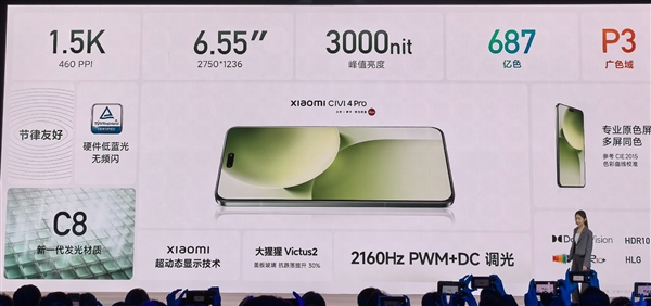 2999元起！小米Civi 4 Pro发布：首发第三代骁龙8s+徕卡影像