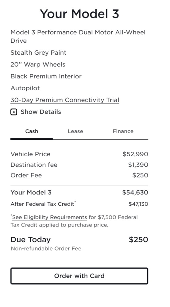 美版特斯拉Model 3P售价