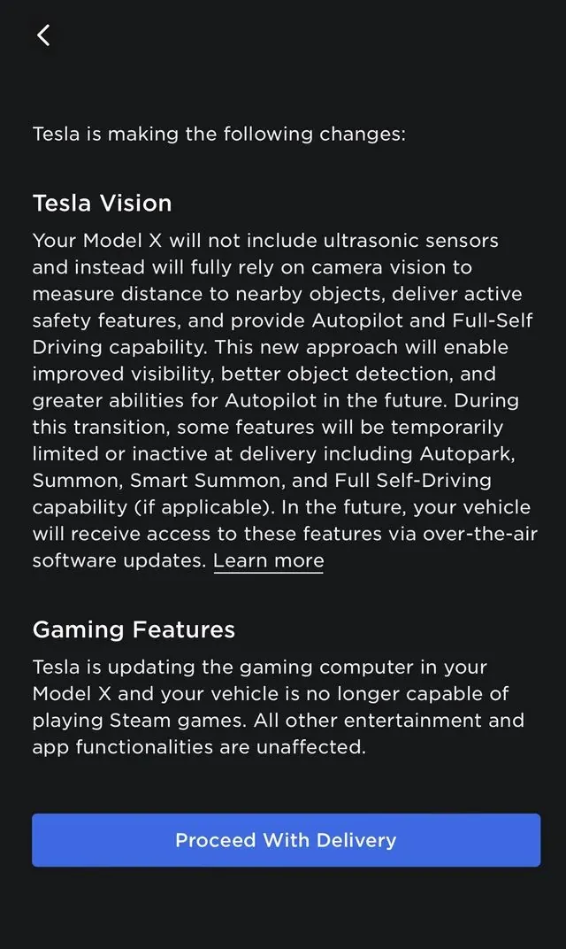 特斯拉通知Model X新车主不再支持Steam游戏