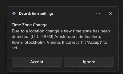 Win11的一个Bug会错误地循环提醒用户更改时区