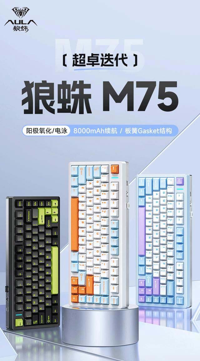 狼蛛M75值得购买吗? 狼蛛M75三模铝坨坨键盘拆解测评