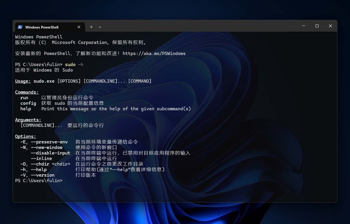 windows下的sudo命令是什么? Win11 24H2中Sudo 命令使用方法