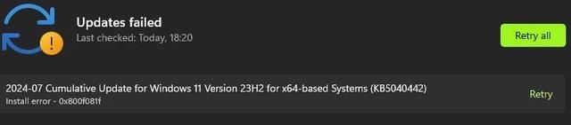 Win11 7月累积更新KB5040442出现bug汇总: 安装失败、拖慢性能等
