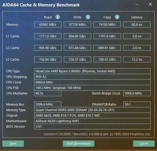 华擎A620I Lightning+金百达黑刃D5性能体验测评