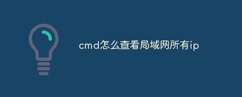 CMD如何查询局域网内的IP地址? cmd查看局域网内所有设备ip的教程