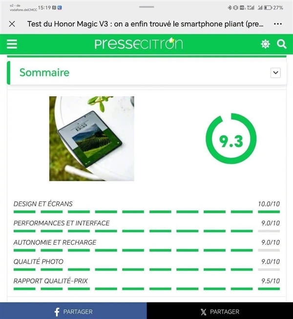 荣耀Magic V3欧洲售价为国内近2倍 欧洲大折叠70%销量增长来自荣耀