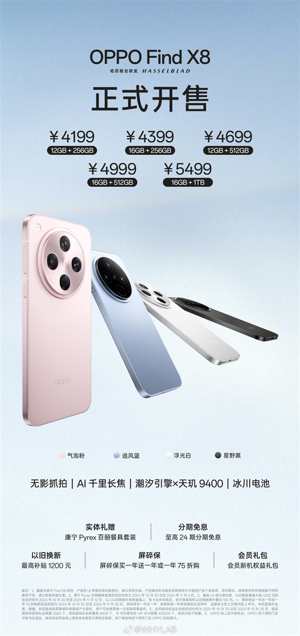 首款天玑双潜望旗舰 OPPO Find X8 Pro首销：5299元起