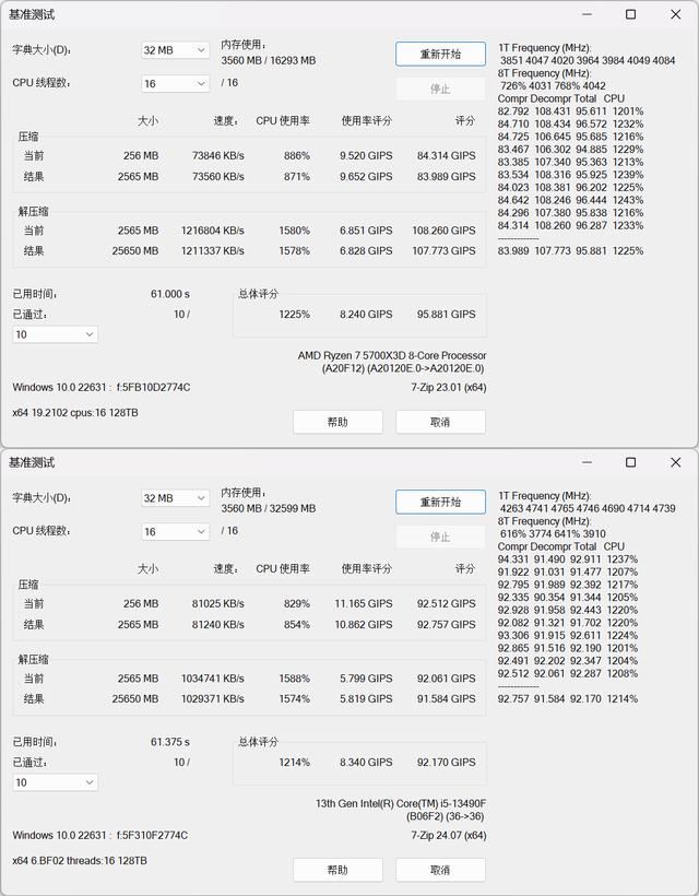 千元级CPU装机时R7 5700X3D和 i5 13490F怎么选?