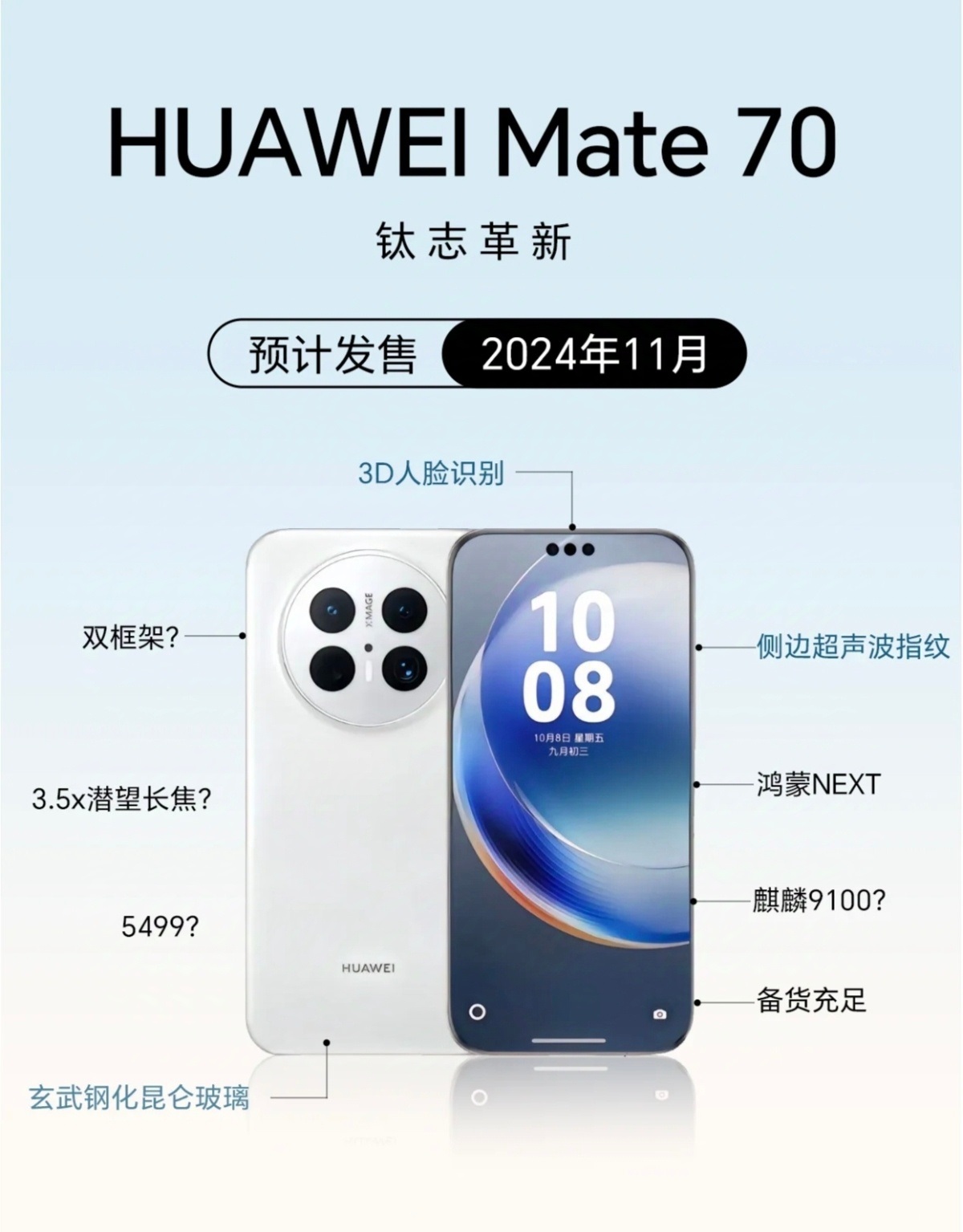 华为Mate 70开启预定，全系配置都爆出来了