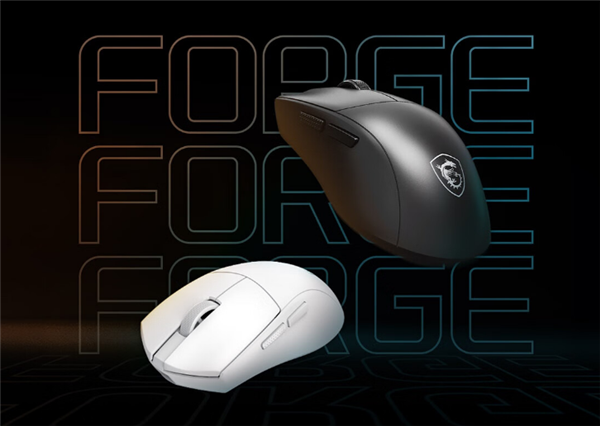 微星FORGE GM500 W鼠标首发199元 ：原相PAW3395、轻至55g