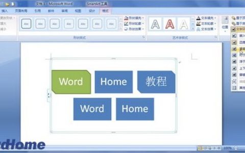 Word2007中SmartArt图形文字环绕方式的设置