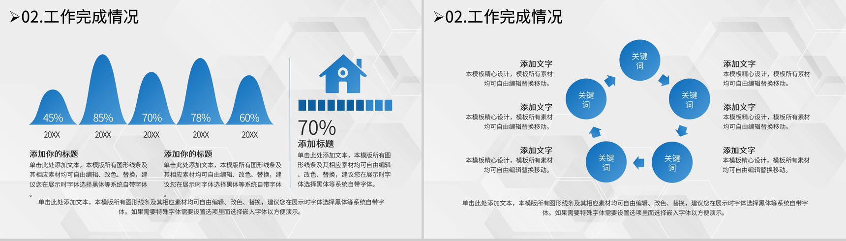 蓝白色简约风格20XX年集团年终总结计划报告PPT模板