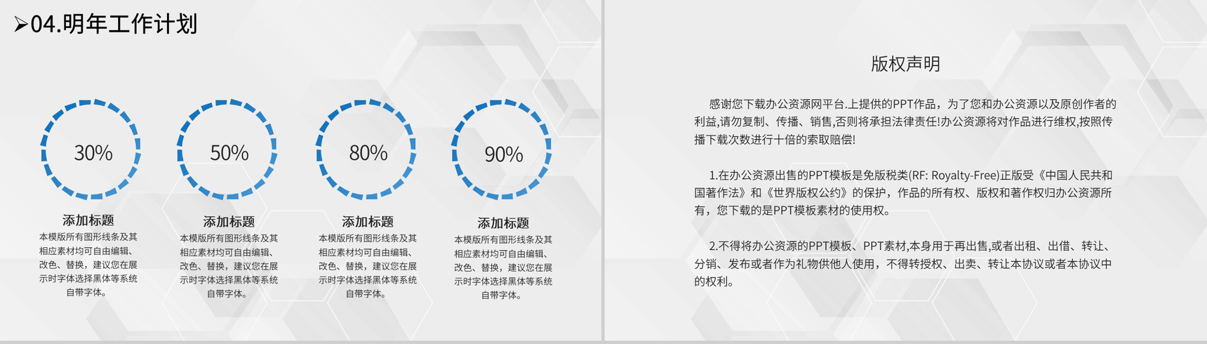 蓝白色简约风格20XX年集团年终总结计划报告PPT模板