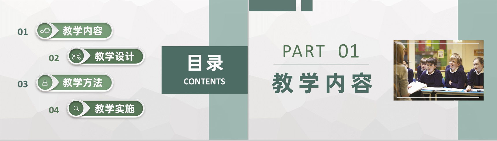 中小学校老师教学内容实施教研讲课方法培训总结PPT模板