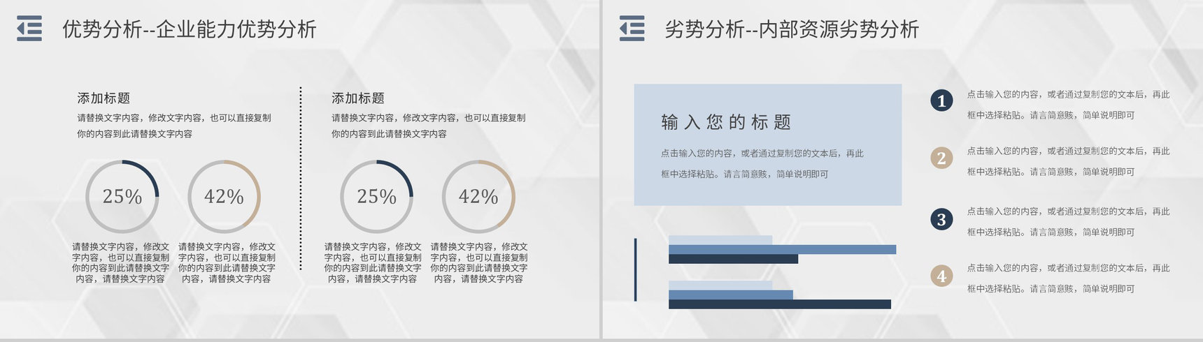 企业战略SWOT分析矩阵威胁机会分析员工部门工作汇报PPT模板