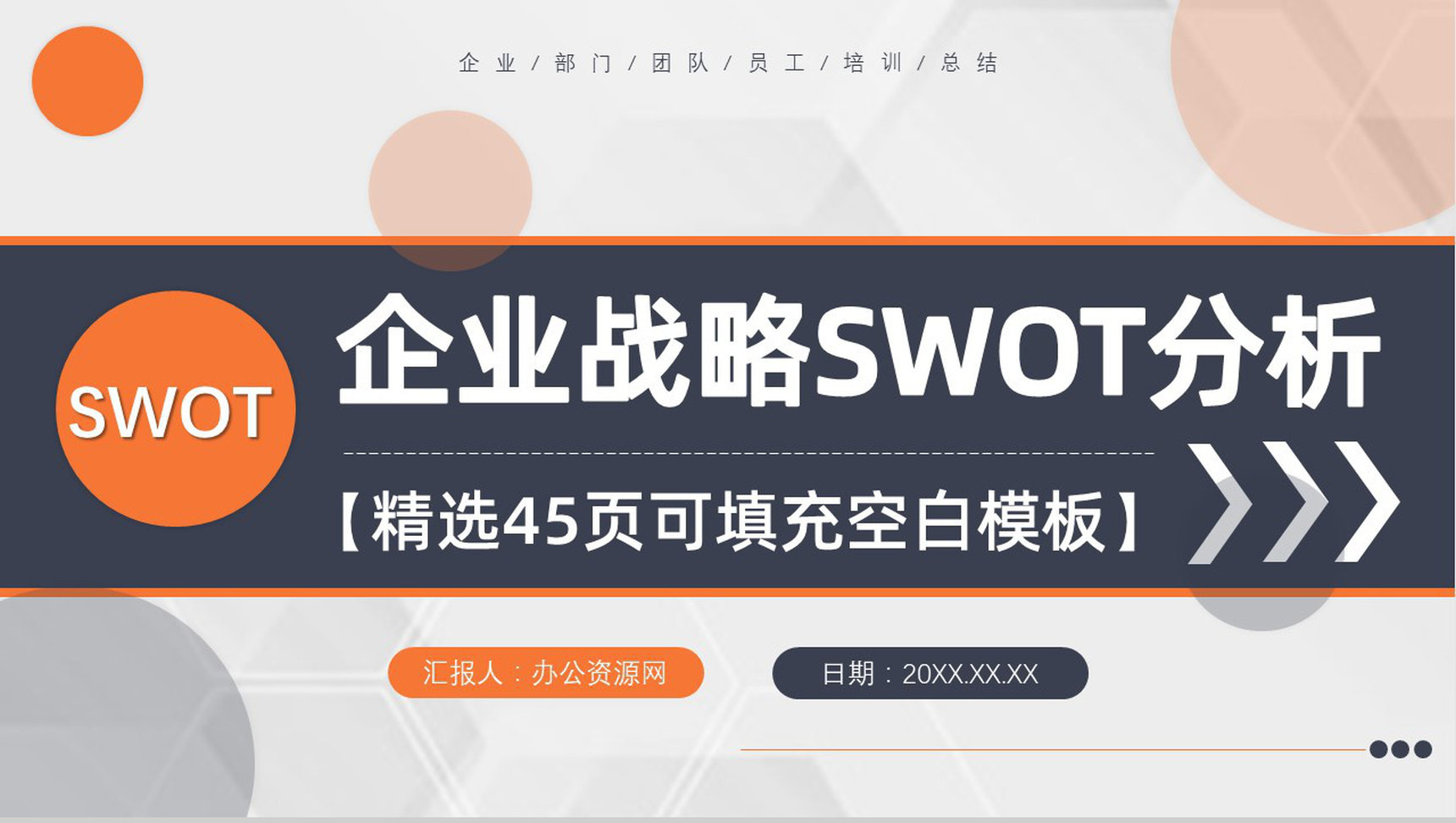 企业战略SWOT自我分析方法优势分析市场战略分析工作汇报PPT模板