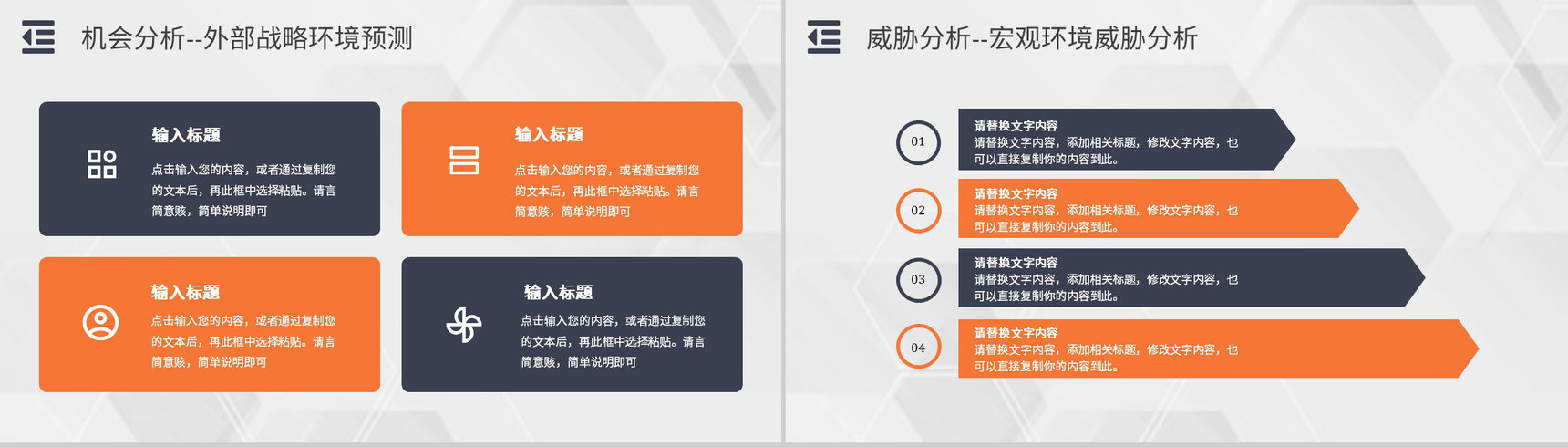 企业战略SWOT自我分析方法优势分析市场战略分析工作汇报PPT模板