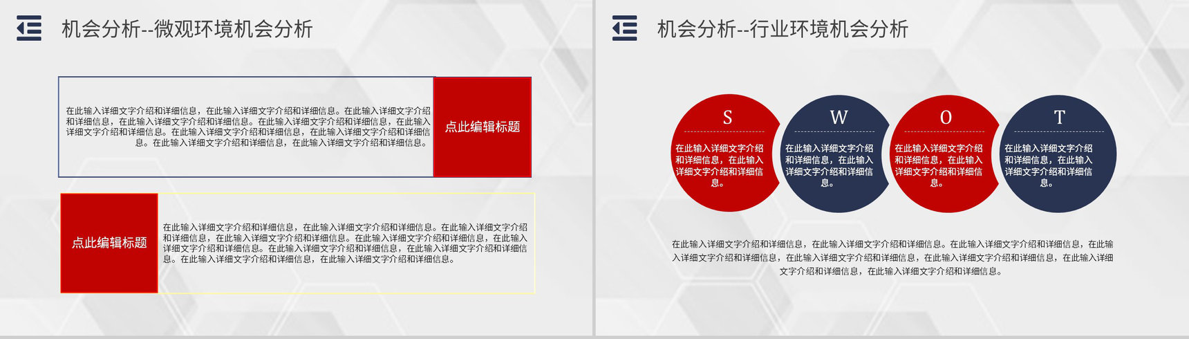 员工部门工作汇报SWOT分析案例企业战略优势劣势PPT模板