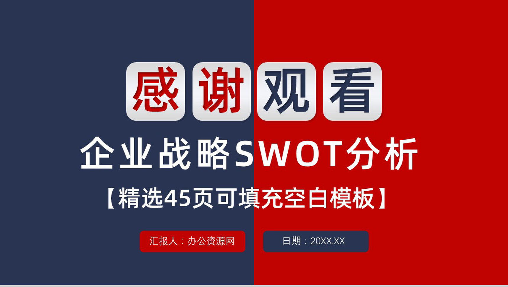 员工部门工作汇报SWOT分析案例企业战略优势劣势PPT模板