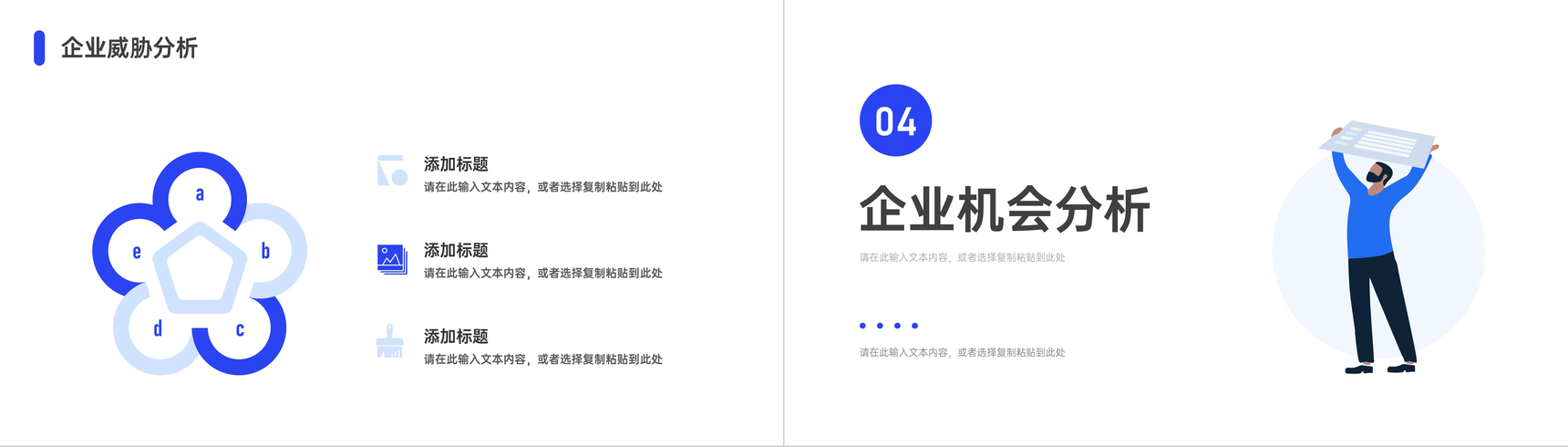 SWOT分析案例培训企业市场战略分析工作总结汇报PPT模板