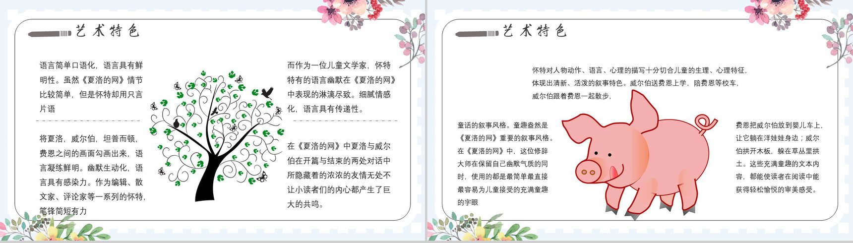 小学必读寓言故事怀特《夏洛的网》人物分析片段赏析PPT模板