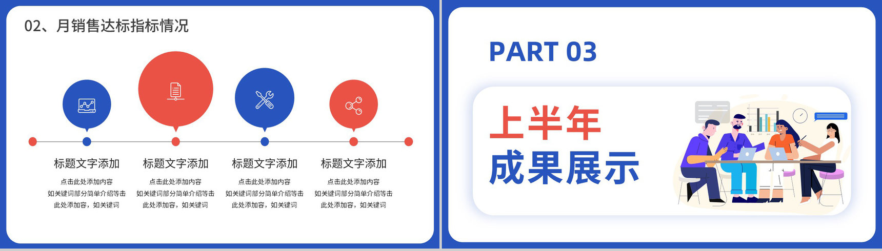 蓝色商务风公司销售部心得体会年终总结年中招商引资工作汇报要点PPT模板