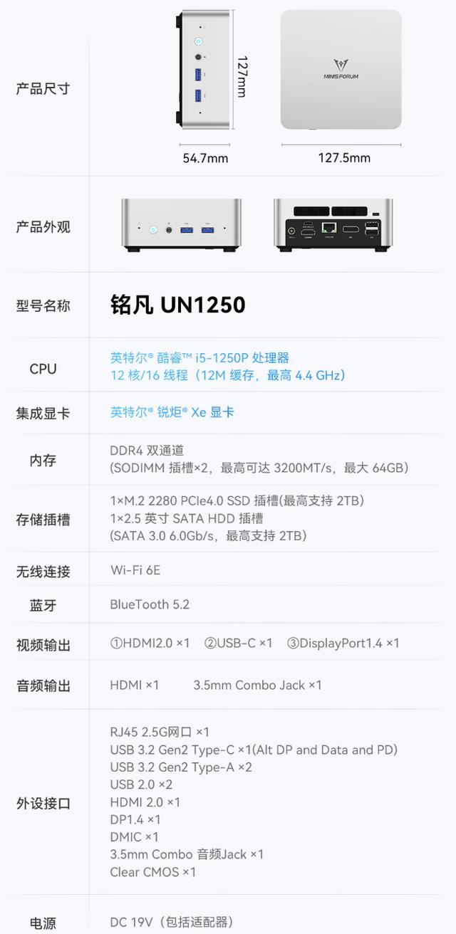 搭载i5-1250P的铭凡UN1250值得买吗? 铭凡 UN1250迷你主机开售