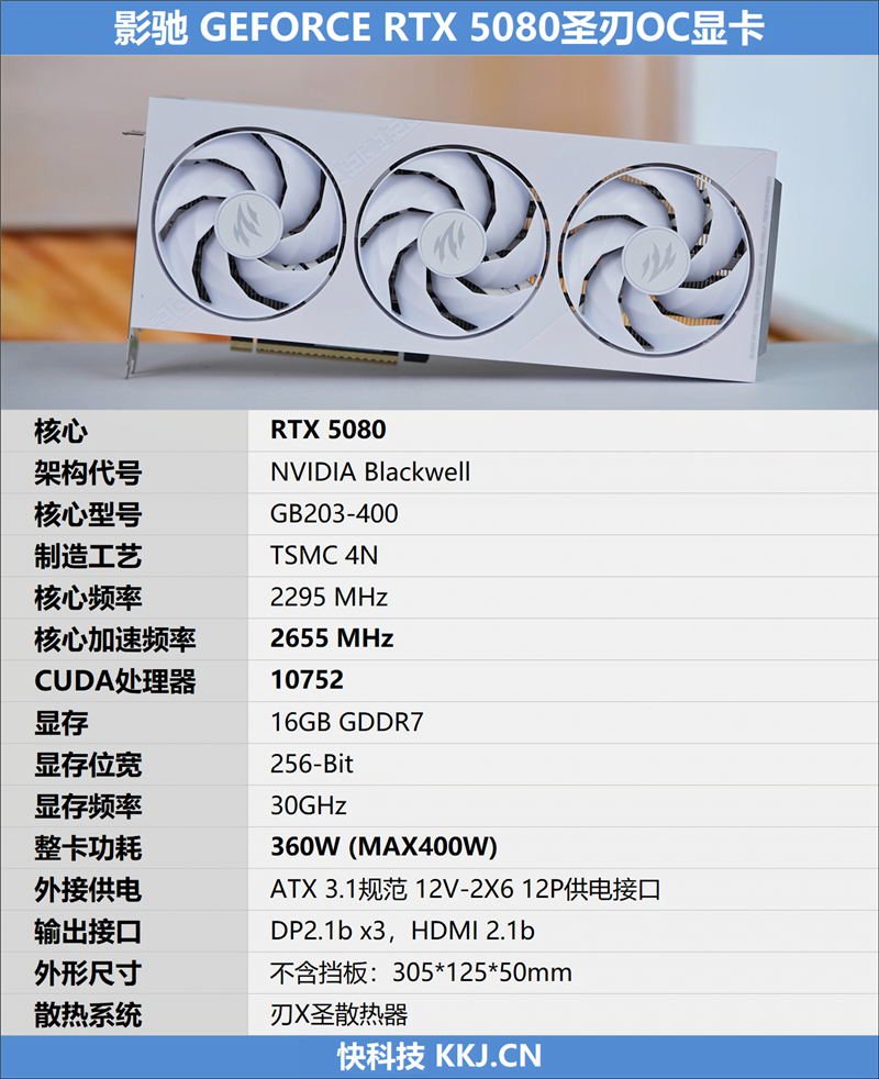 影驰GeForce RTX 5080圣刃OC显卡评测：小尺寸高性能 高端玩家完美之选