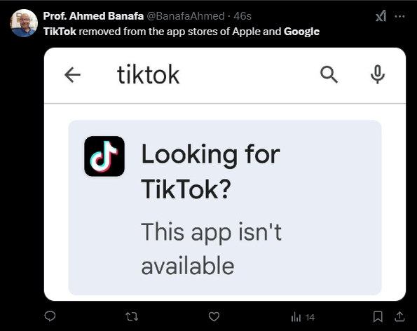 停止在美国服务！TikTok App从苹果、谷歌应用商店下架