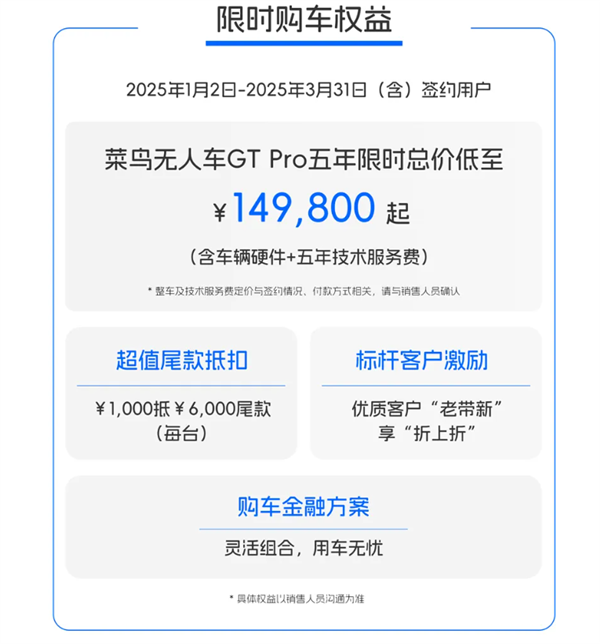 14.98万起！菜鸟发布GT Pro全新无人车：L4级自动驾驶 180km续航