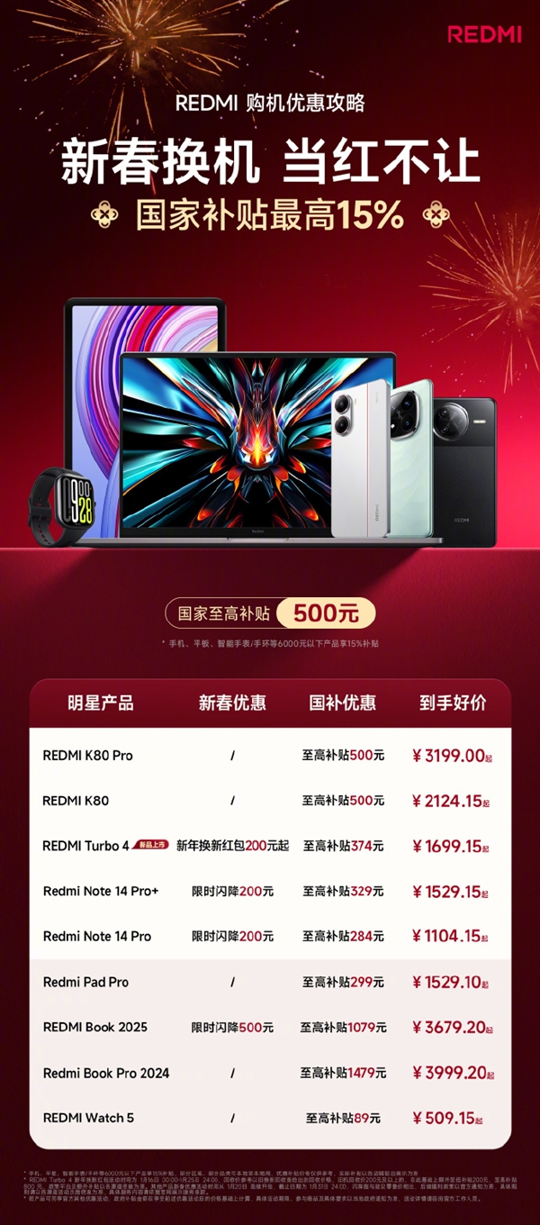 2124元起！王腾：REDMI K80系列销量垂直起飞 国补最强机