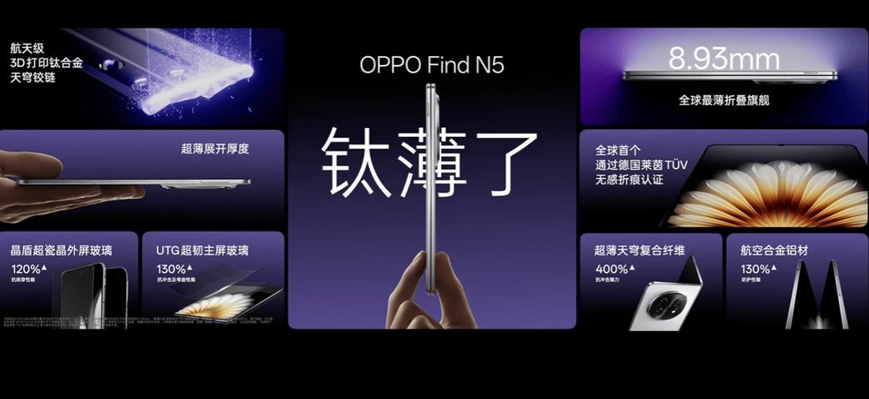 全球最薄! OPPO Find N5发布:8999元起