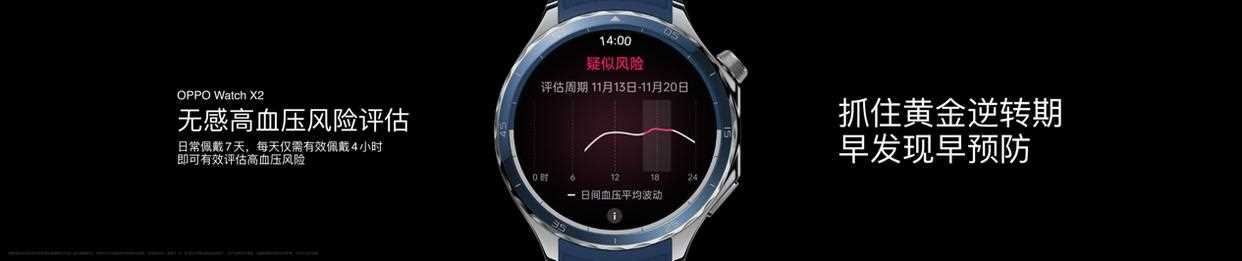 OPPO Watch X2智能手表发布: 推出无感高血压风险评估