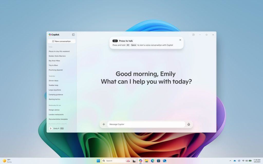 Win11 Copilot 更新: 按住 Alt + 空格键两秒 可启动 AI 语音对话