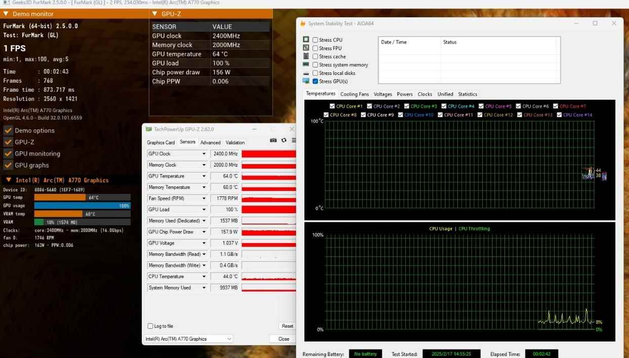 差价百元! Intel同系列显卡10GB显存的B570 还是16GB显存的A770?