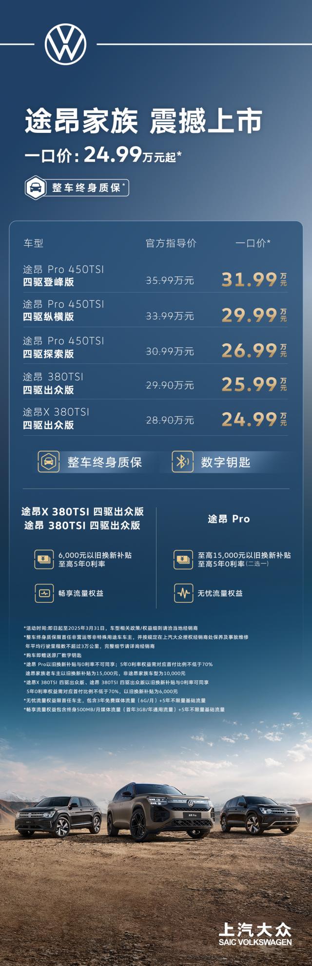 途昂 Pro 搭载第五代EA888发动机，一口价26.99万元起！