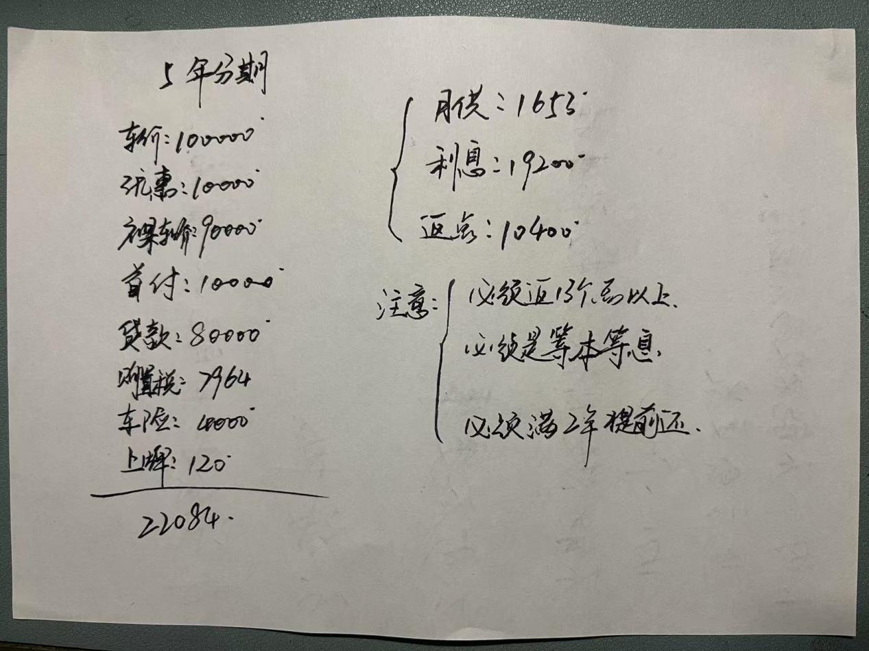 10万的车，全款、3年分期、5年分期能相差多少钱？哪个更划算？