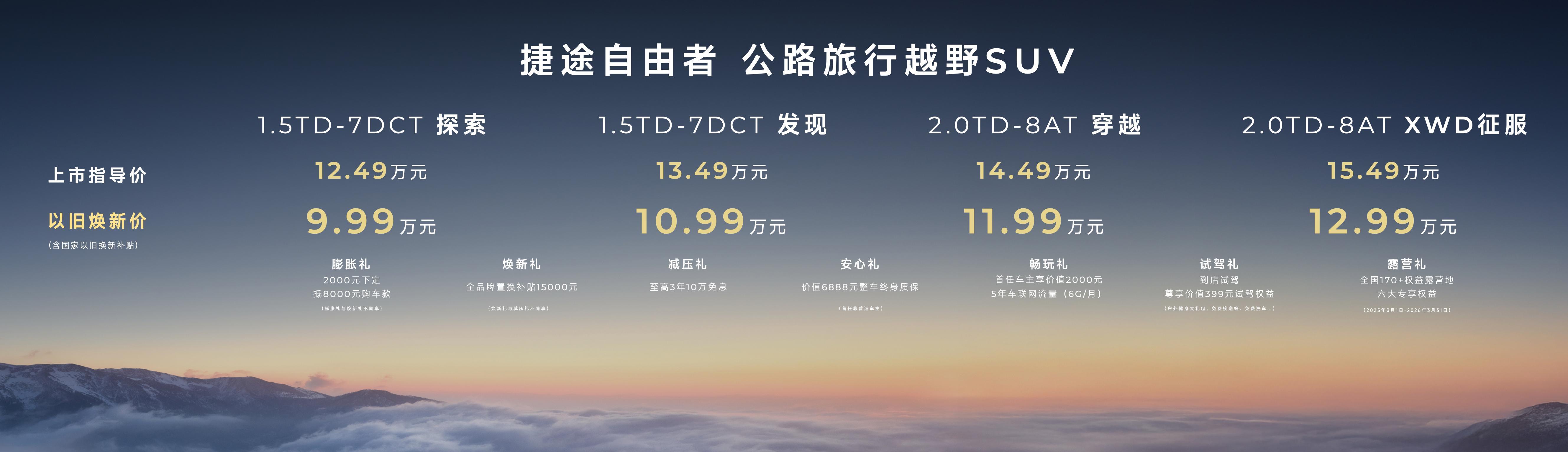 12.49 万起！捷途自由者上市即爆款，全地形四驱 + 博格华纳黑科技